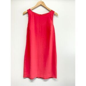 Trina Turk Sheath Dress Size 8 Coral Sleeveless Mini Back Zip Layered